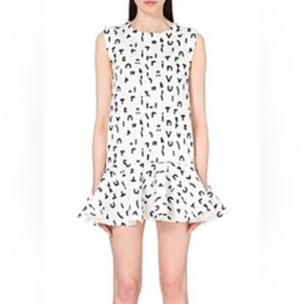 Maje Graphic Black & White‎ Flounce Hem Mini Dress